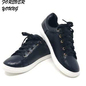 Women's Laced Fashion Walking Shoes SN-2814, Black